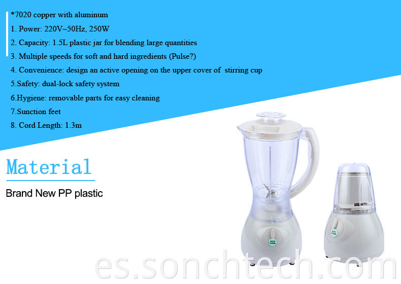 2 in 1 plastic blender